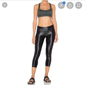 Koral Black Cropped Lustrous Legging